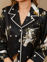 [Black] SilkSilky-UK Pure Silk Womens Pajamas 007