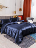 SilkSilky UK 19Momme Pure Silk Bedding Set DarkBlue 003