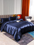 SilkSilky UK 22Momme Pure Silk Bedding Set DarkBlue 002