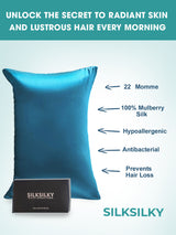 [Teal] SilkSilky-UK 22Momme Pure Silk Pillowcase 003