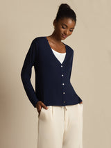 [Dark Blue] SilkSilky-UK Long Sleeve Women's Cardigan 003
