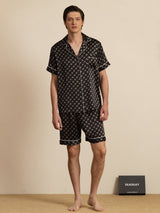 [Black Chain] SilkSilky-UK Short Sleeve Notch Collar Men's Pyjamas 007