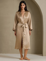 [Champagne] SilkSilky-UK Long Sleeve Women's Dressing Gown 001