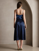[Dark Blue] SilkSilky-UK Spaghetti Strap V Neck Camisole 002