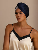 [Dark Blue] SilkSilky-UK Hair Towel Wrap 002