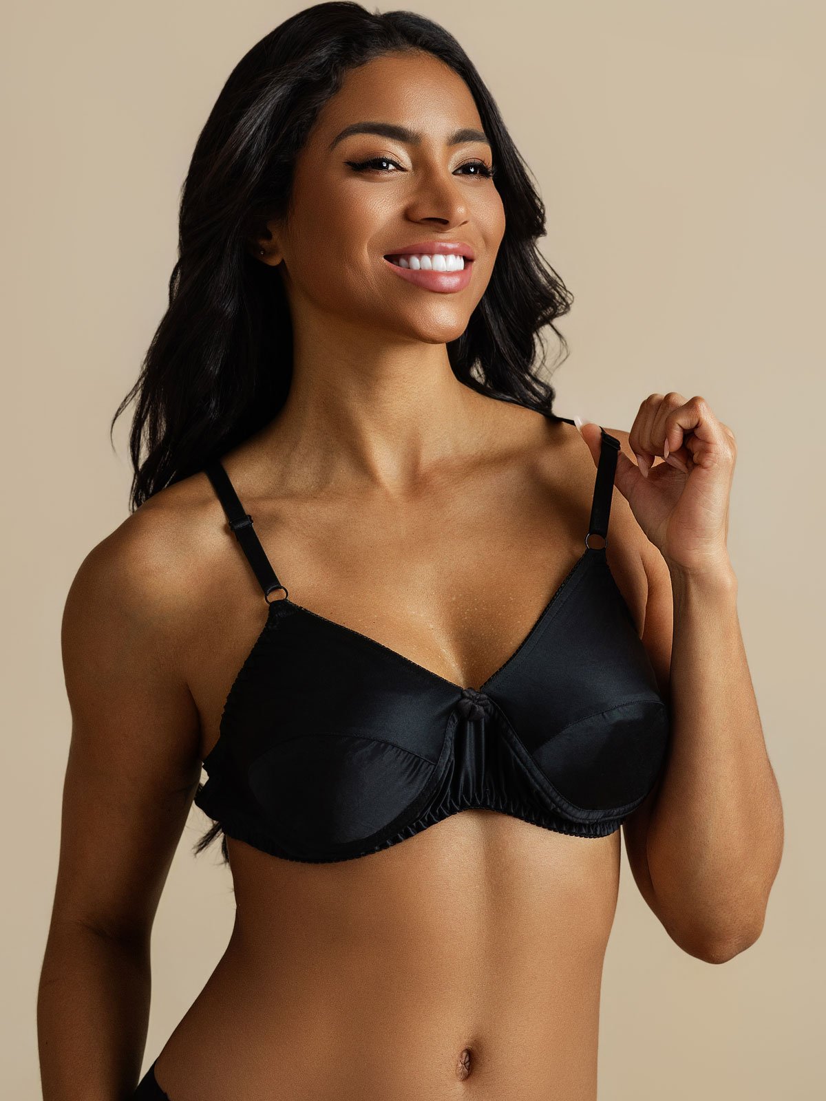 [Black] SilkSilky-UK Pure Silk Bra 005,