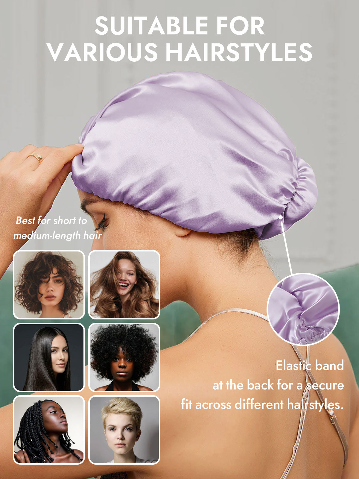 [Lavender] SilkSilky-UK Sleep Cap 005