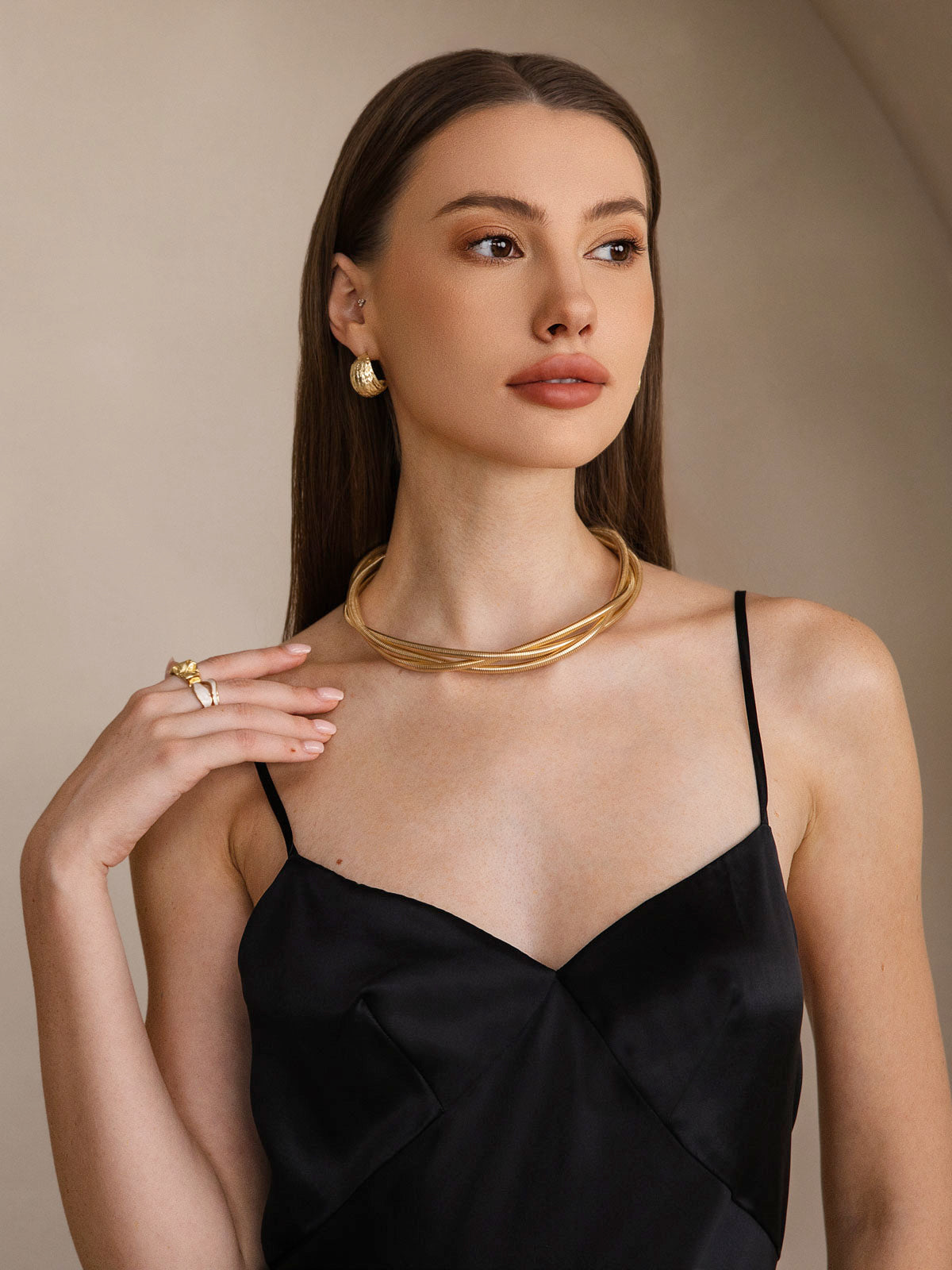 [Black] SilkSilky-UK 19Momme Pure Silk V Neck Dress 003