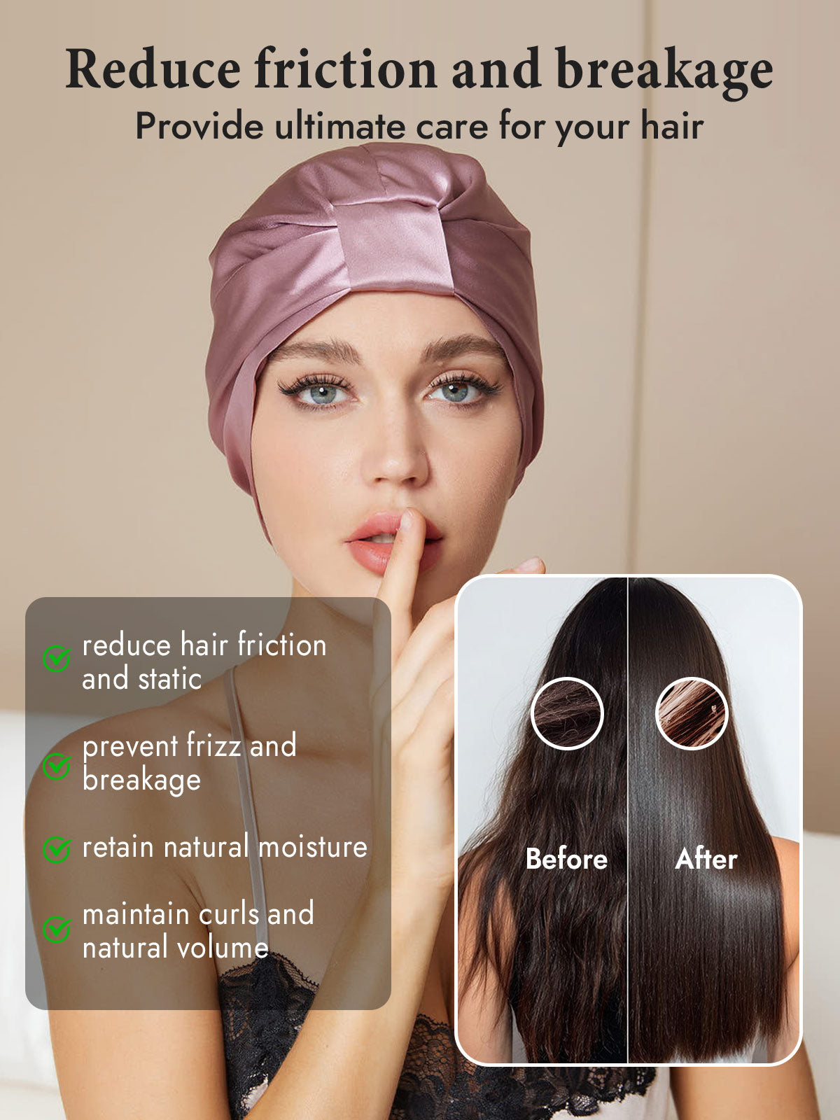 [Pale Mauve] SilkSilky-UK Sleep Cap 003