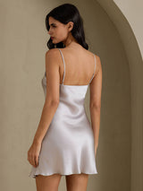 [Gray] SilkSilky-UK Spaghetti Strap V Neck Nightdress 002