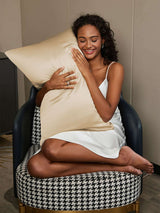 [Beige] SilkSilky-UK 19Momme Pure Silk Pillowcase 002