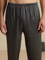 [Black Ginkgo] SilkSilky-UK Men's Sleep Shorts 003