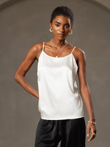 [White] SilkSilky-UK Spaghetti Strap Camisole 001