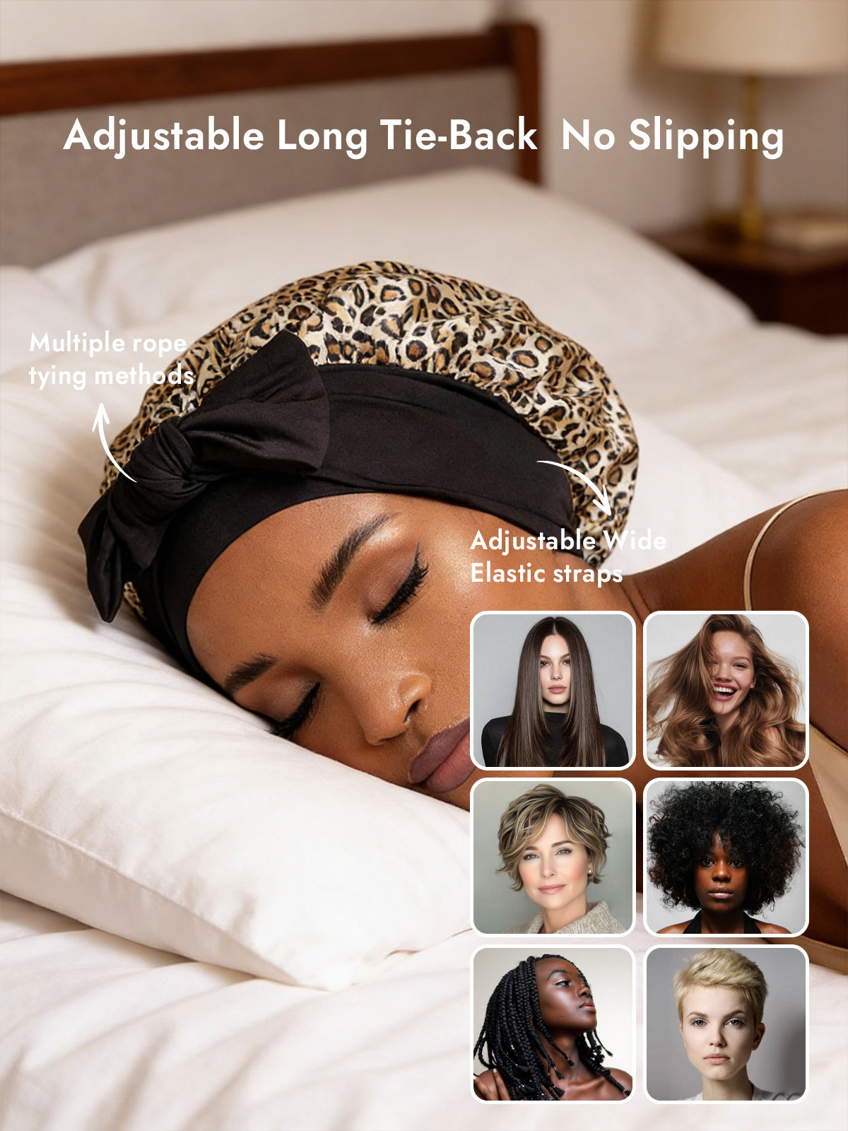 [Leopard] SilkSilky-UK Pure Silk Sleep Cap 004