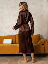 [Brown] SilkSilky-UK Long Sleeve Women's Dressing Gown 002