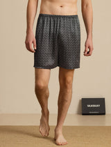 [Black Ginkgo] SilkSilky-UK Men's Sleep Shorts 004