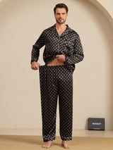 [Black Chain] SilkSilky-UK 19Momme Long Sleeve Notch Collar Men's Pyjamas 005