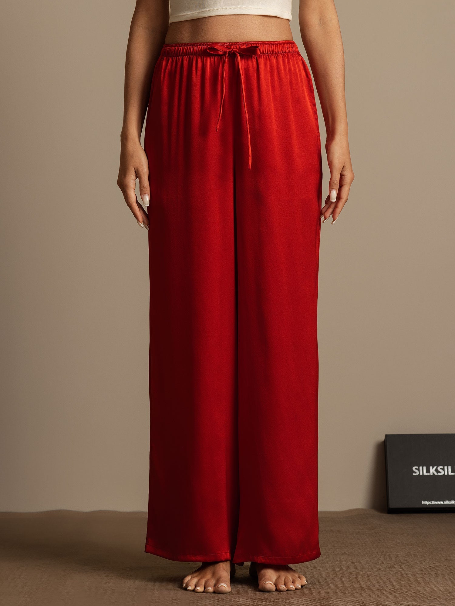 [Wine] SilkSilky-UK Pure Silk Womens Pants 005,