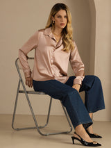 [Tuscany] SilkSilky-UK Long Sleeve Lapel Collar Women's Shirt 005