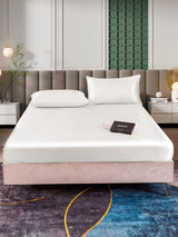 [White] SilkSilky-UK 25Momme Bed Linen Set 002