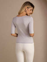 [Light Gray] SilkSilky-UK Half Sleeve Women's T-Shirt 002