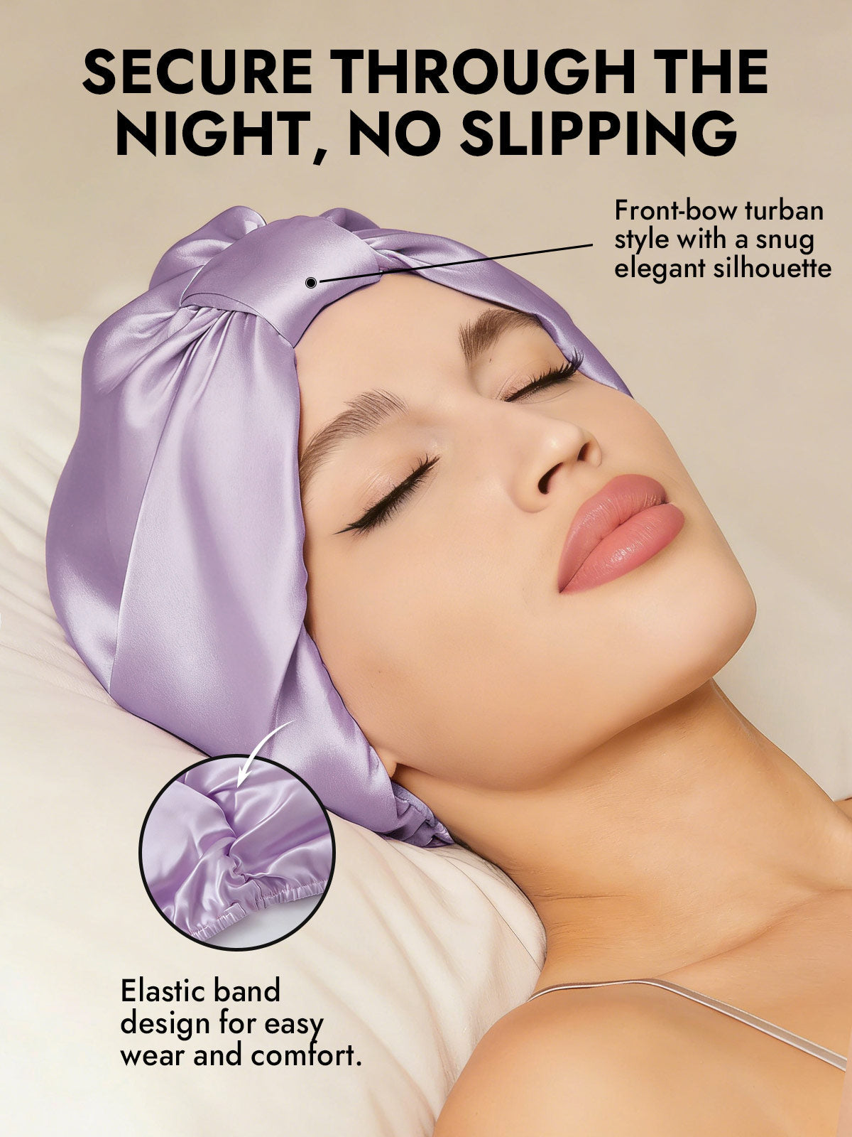 [Lavender] SilkSilky-UK Sleep Cap 004