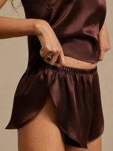 [Brown] SilkSilky-UK Spaghetti Strap Camisole Set 006