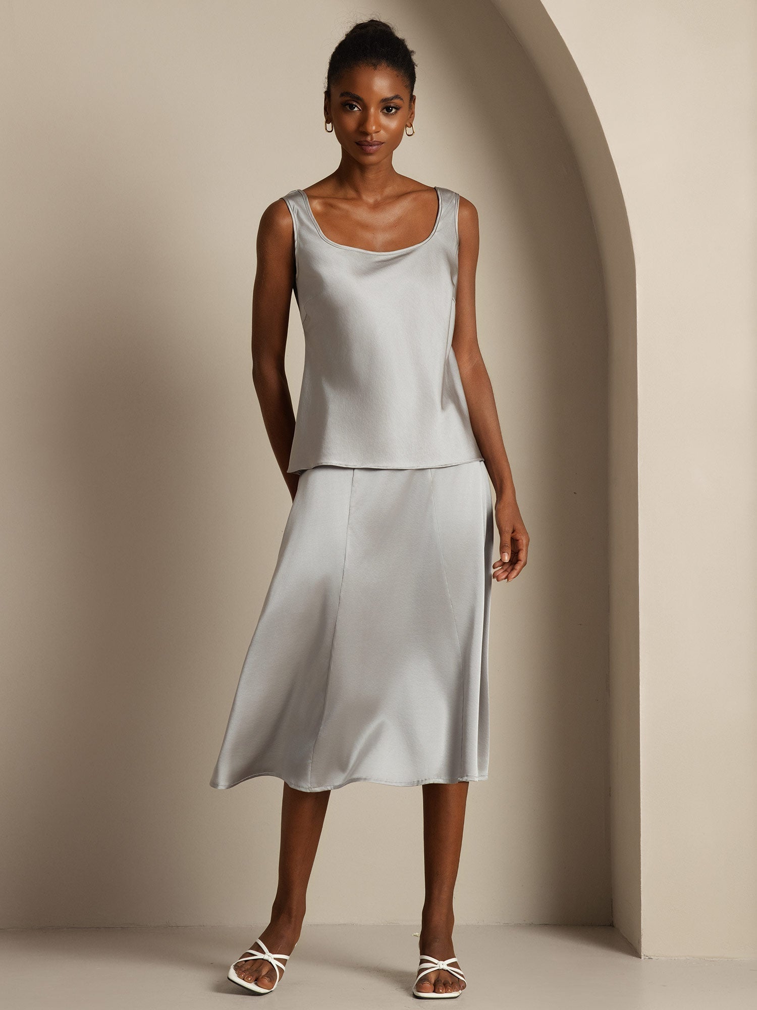 [Griffin Gray] SilkSilky-UK 19Momme Silk U Neck Camisole 001,