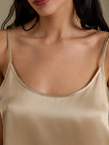 [Champagne Gold] SilkSilky-UK Spaghetti Strap Camisole Set 004