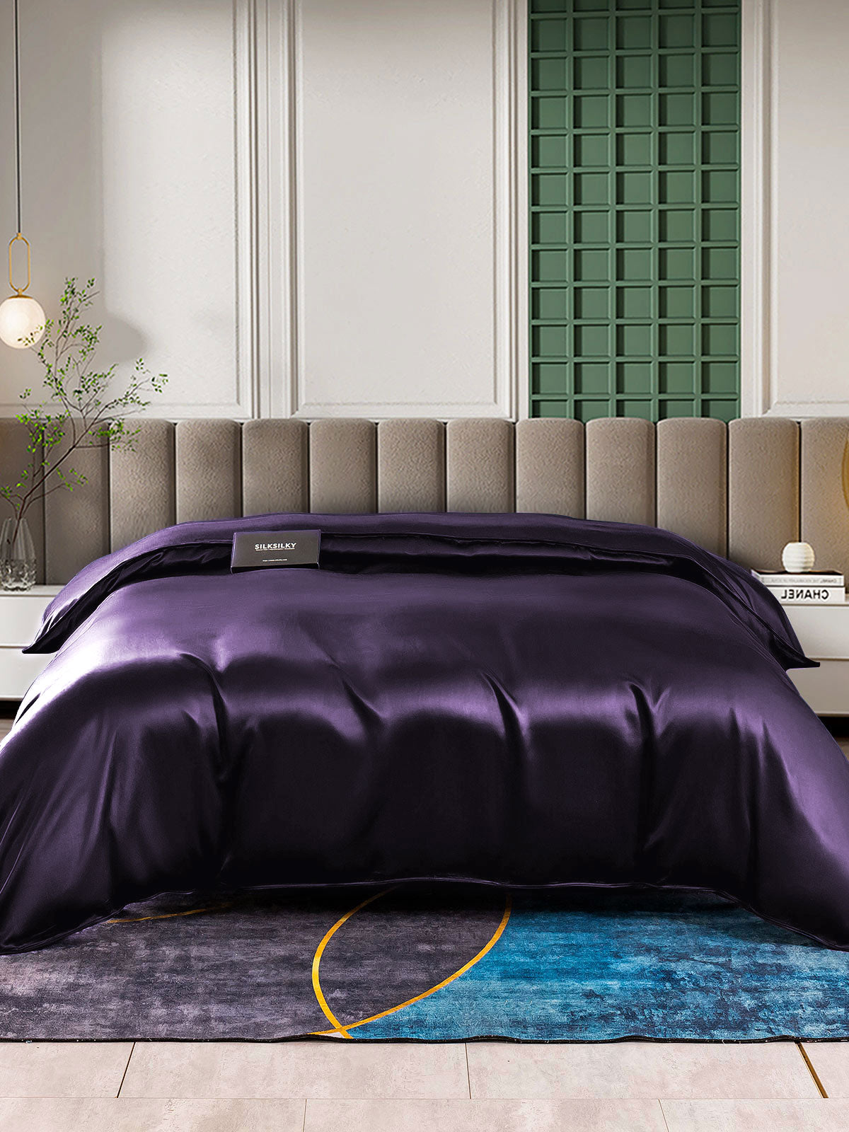 [Deep Purple] SilkSilky-UK 22Momme Pure Silk Duvet Cover 001,