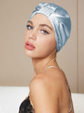 SilkSilky-UK Pure Silk Sleep Cap LightBlue 001