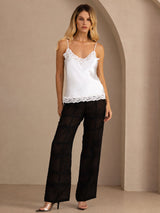 [White] SilkSilky-UK Spaghetti Strap V Neck Camisole 007