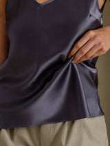 [Dark Gray] SilkSilky-UK Sleeveless V Neck Camisole 004