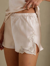 [Beige] SilkSilky-UK Spaghetti Strap V Neck Camisole Set 005