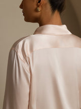 [Light Pink] SilkSilky-UK Long Sleeve Lapel Collar Women's Shirt 003