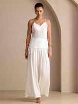[White] SilkSilky-UK Spaghetti Strap V Neck Camisole 005