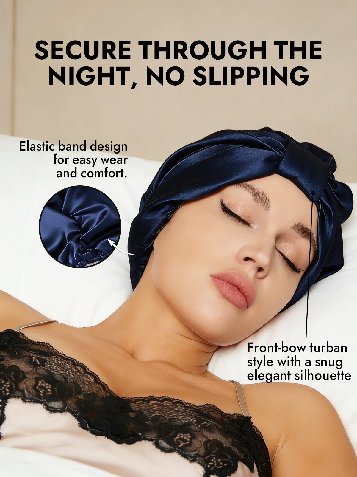 [Dark Blue] SilkSilky-UK Sleep Cap 004