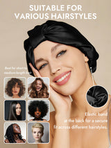 [Black] SilkSilky-UK Sleep Cap 005