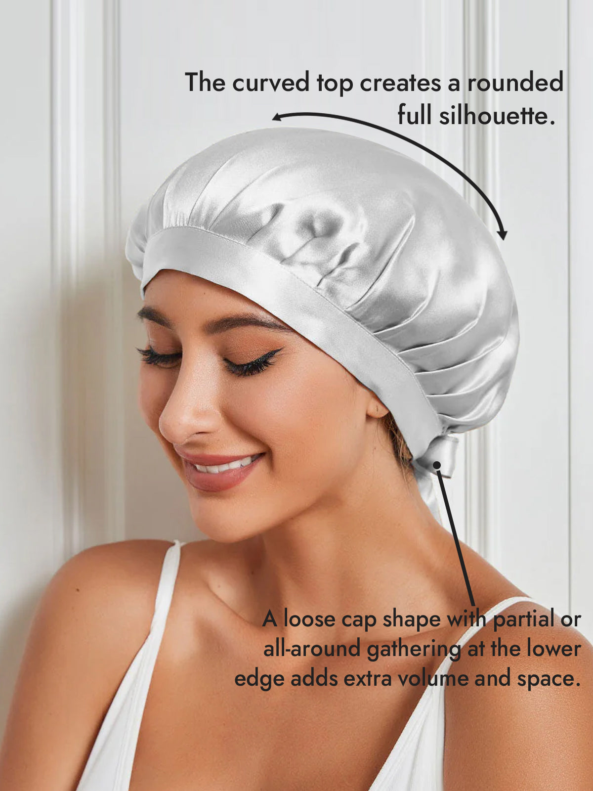 [Silver] SilkSilky-UK Pure Silk Sleep Cap 003