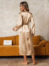 [Champagne] SilkSilky-UK Long Sleeve Women's Dressing Gown 002