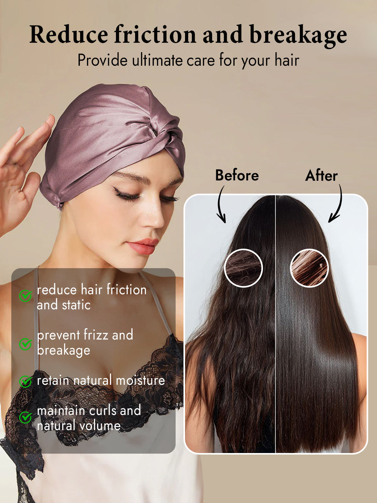 [Pale Mauve] SilkSilky-UK Pure Silk Sleep Cap 004