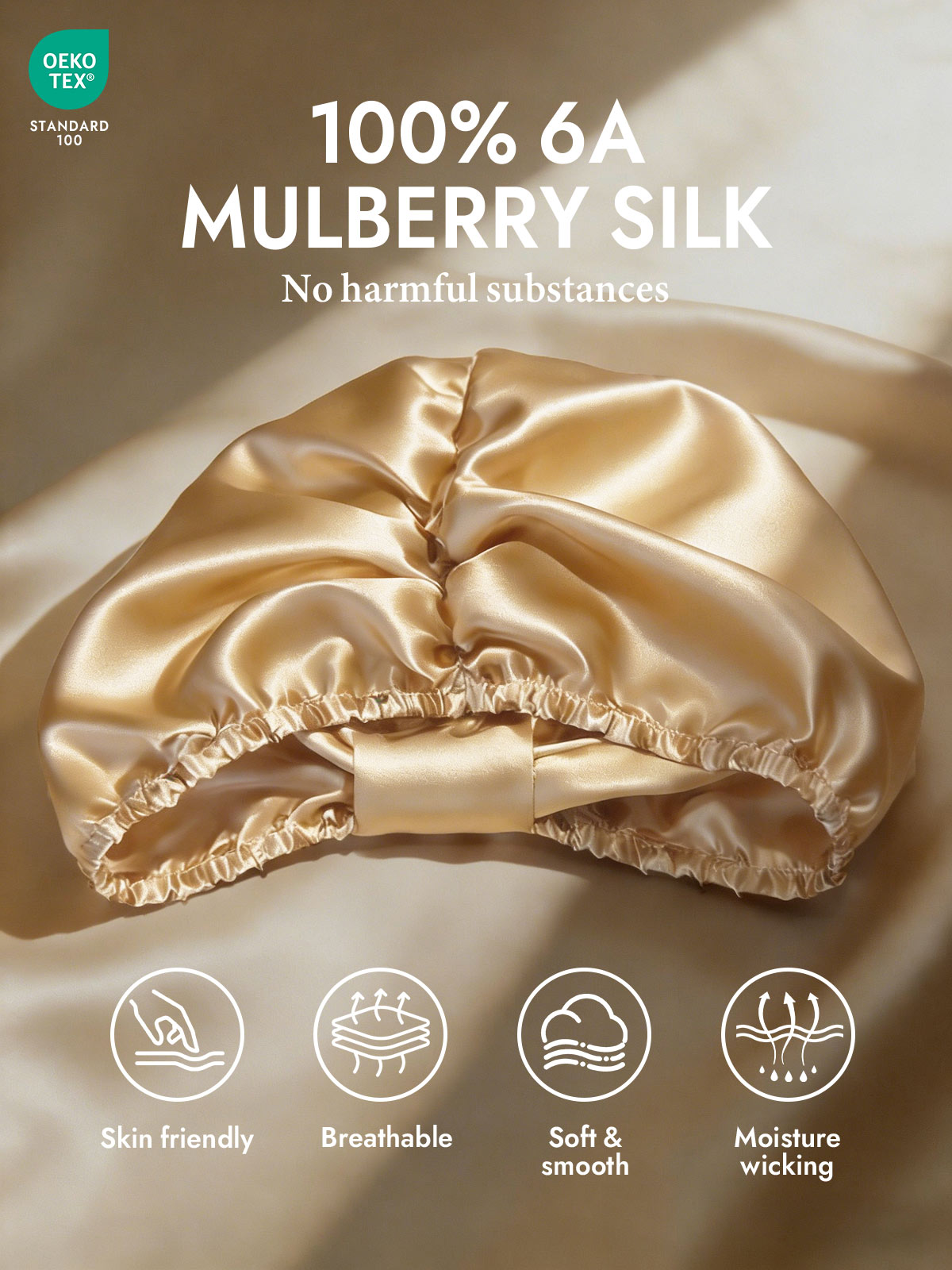[Champagne] SilkSilky-UK Sleep Cap 002