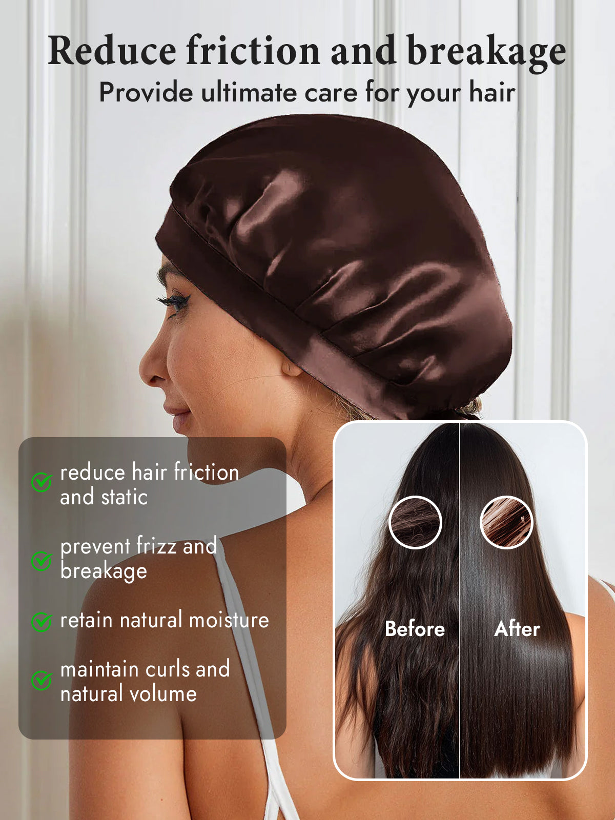 [Coffee] SilkSilky-UK Pure Silk Sleep Cap 004