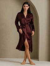 [Brown] SilkSilky-UK Long Sleeve Women's Dressing Gown 006