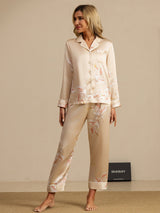 [Champagne] SilkSilky-UK Long Sleeve Lapel Collar Women's Pyjamas 007