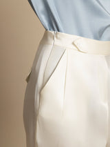 [White] SilkSilky-UK 19Momme Silk Womens Pants 004