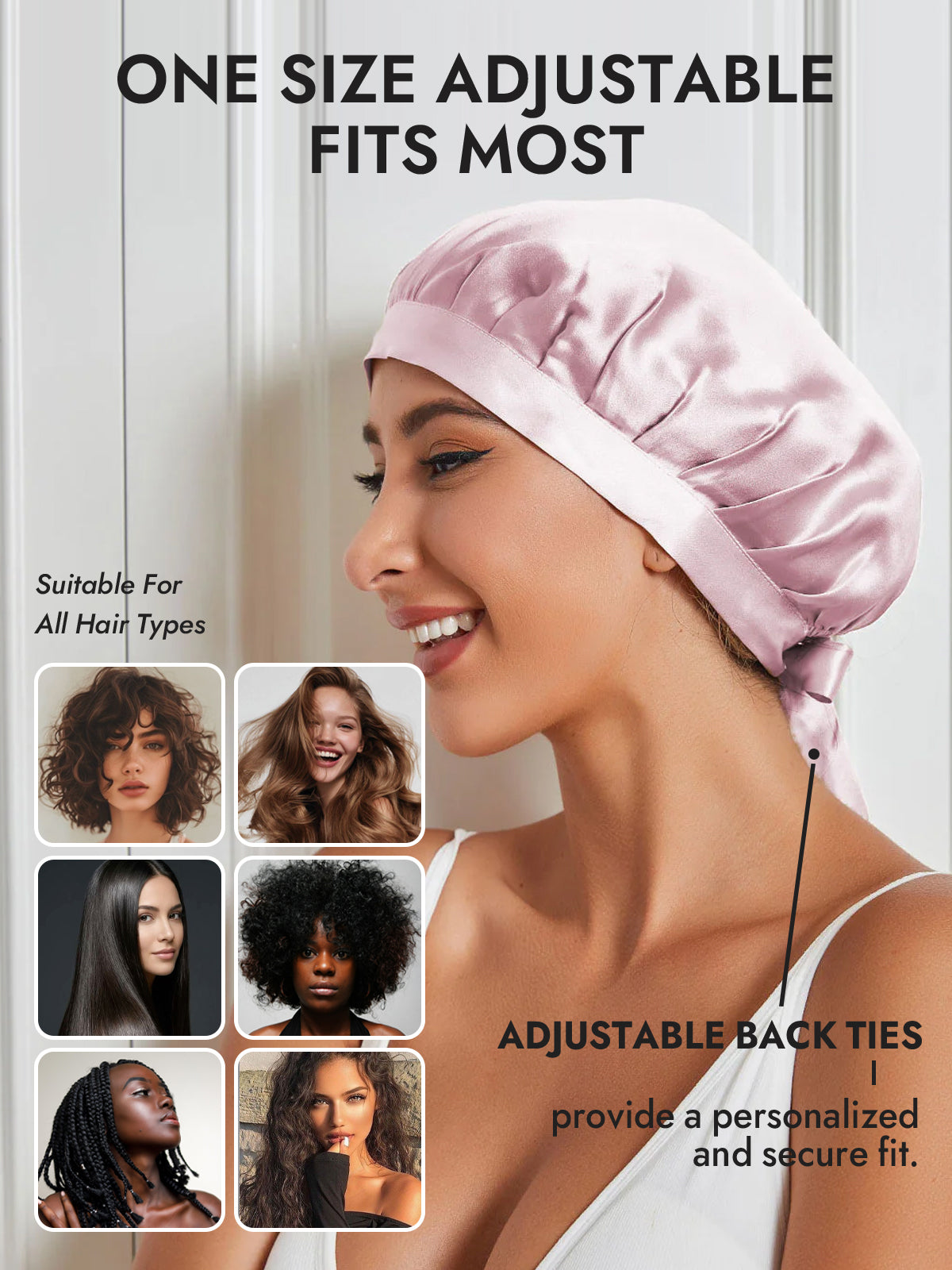 [Light Pink] SilkSilky-UK Pure Silk Sleep Cap 005