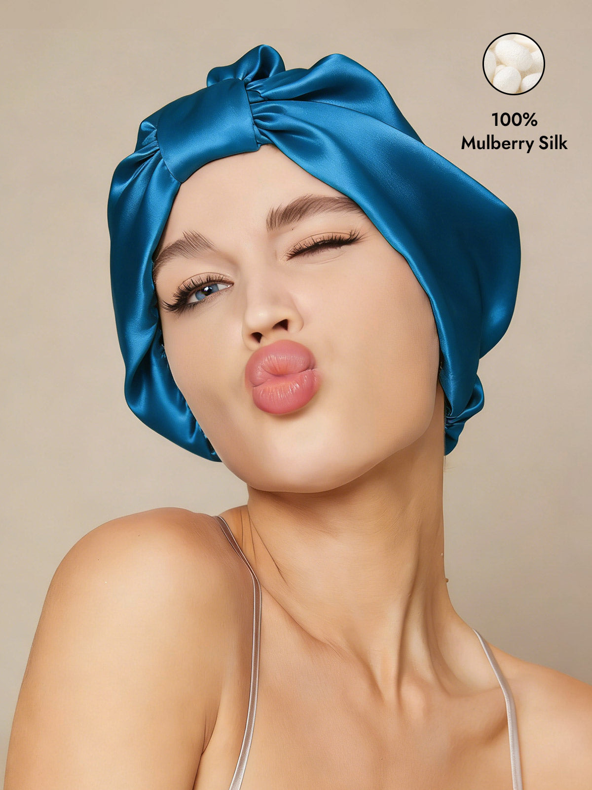 [Teal] SilkSilky-UK Sleep Cap 001