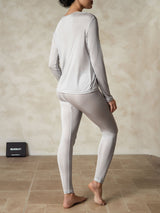 [Silver] SilkSilky-UK Silk Jersey Long Sleeve Round Neck Women's Long Johns 002