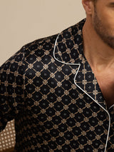 [Black Chain] SilkSilky-UK 19Momme Long Sleeve Notch Collar Men's Pyjamas 003
